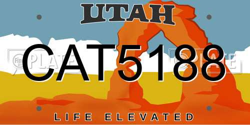 CAT5188 Utah License Plate