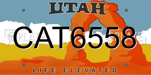 CAT6558 Utah License Plate
