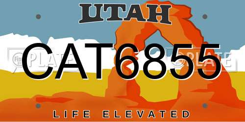 CAT6855 Utah License Plate