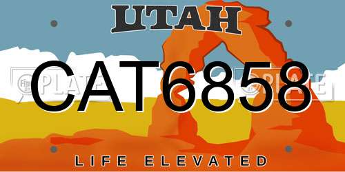 CAT6858 Utah License Plate
