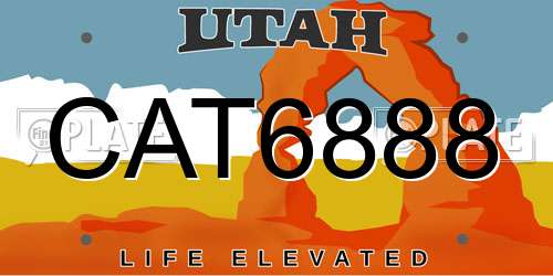 CAT6888 Utah License Plate