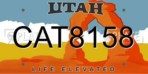 CAT8158 Utah License Plate
