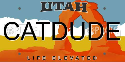 CATDUDE Utah License Plate