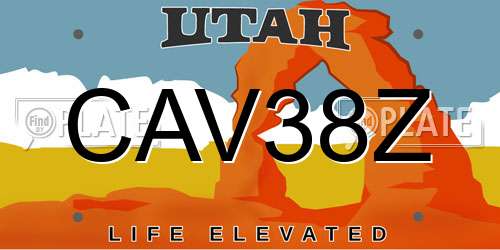 CAV38Z Utah License Plate