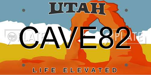 CAVE82 Utah License Plate