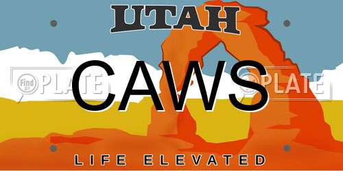 CAWS Utah License Plate