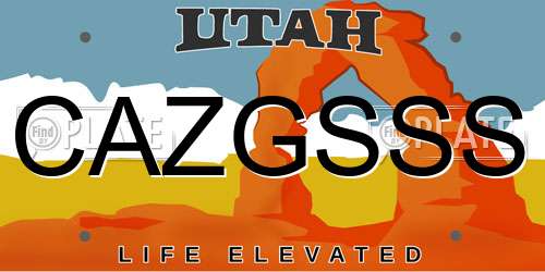 CAZGSSS Utah License Plate