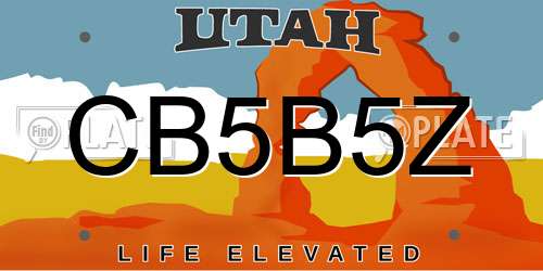 CB5B5Z Utah License Plate