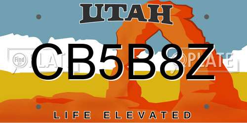 CB5B8Z Utah License Plate