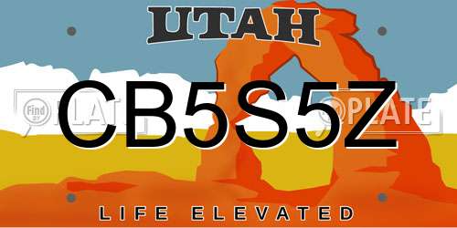 CB5S5Z Utah License Plate