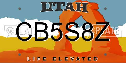 CB5S8Z Utah License Plate