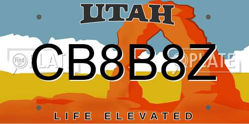 CB8B8Z Utah License Plate