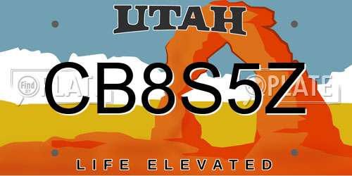 CB8S5Z Utah License Plate