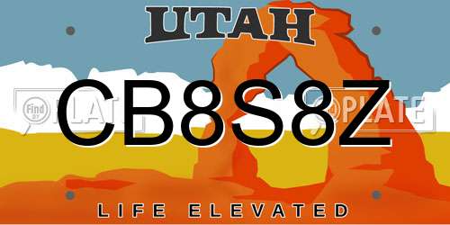 CB8S8Z Utah License Plate