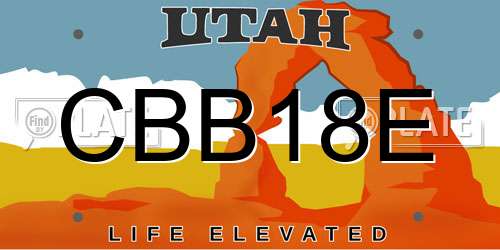 CBB18E Utah License Plate