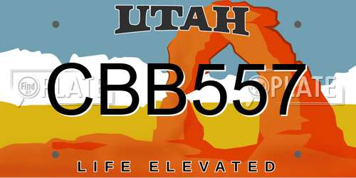 CBB557 Utah License Plate
