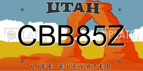 CBB85Z Utah License Plate