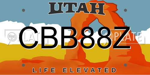 CBB88Z Utah License Plate