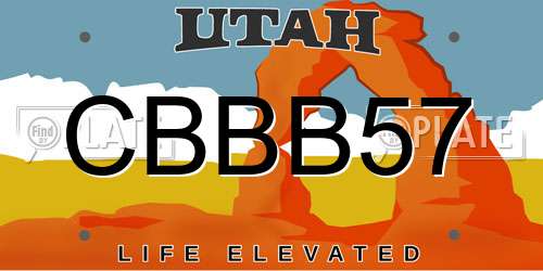 CBBB57 Utah License Plate
