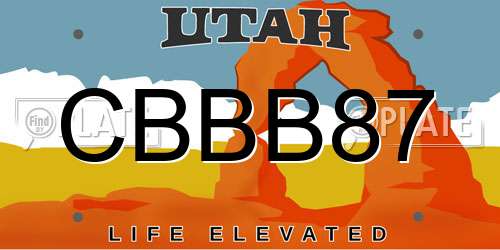 CBBB87 Utah License Plate