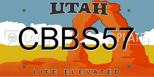 CBBS57 Utah License Plate
