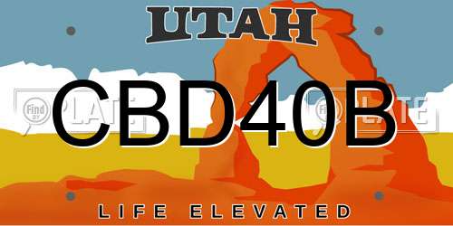 CBD40B Utah License Plate