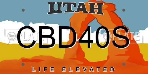 CBD40S Utah License Plate