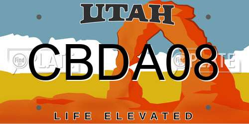 CBDA08 Utah License Plate