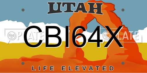 CBI64X Utah License Plate