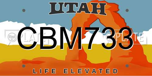 CBM733 Utah License Plate