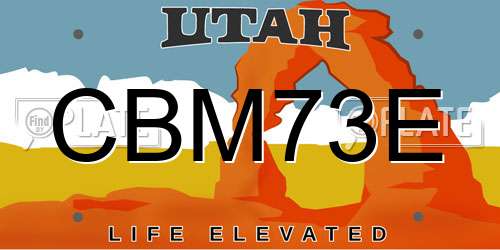 CBM73E Utah License Plate