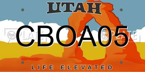 CBOA05 Utah License Plate