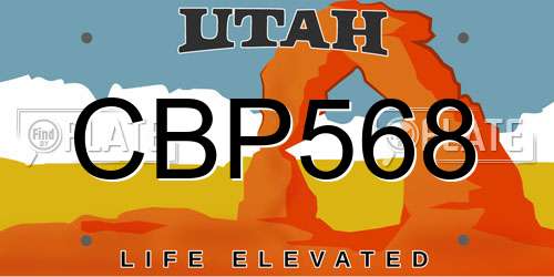 CBP568 Utah License Plate