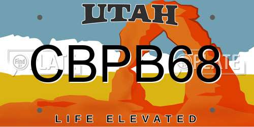 CBPB68 Utah License Plate