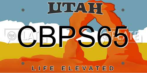 CBPS65 Utah License Plate