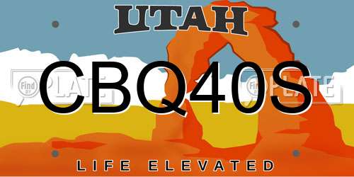 CBQ40S Utah License Plate