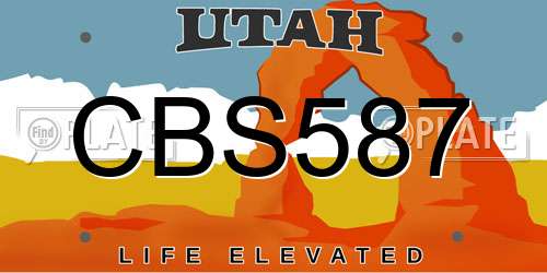CBS587 Utah License Plate