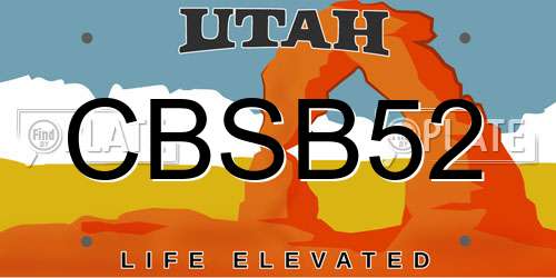 CBSB52 Utah License Plate