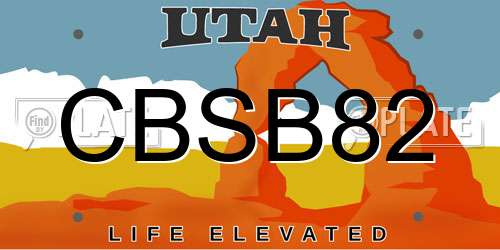 CBSB82 Utah License Plate