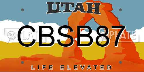 CBSB87 Utah License Plate