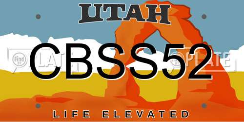 CBSS52 Utah License Plate