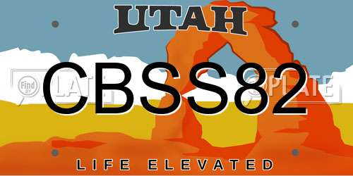CBSS82 Utah License Plate