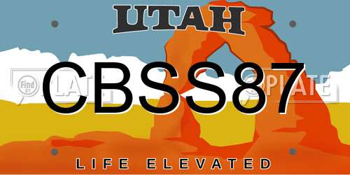 CBSS87 Utah License Plate