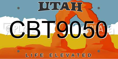 CBT9050 Utah License Plate