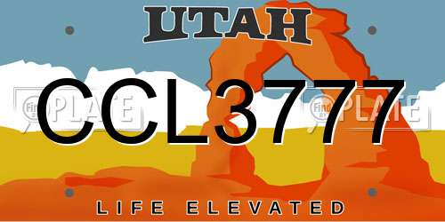 CCL3777 Utah License Plate