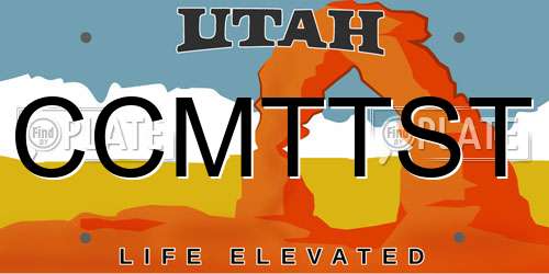 CCMTTST Utah License Plate