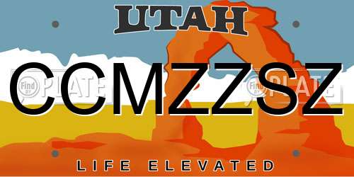 CCMZZSZ Utah License Plate