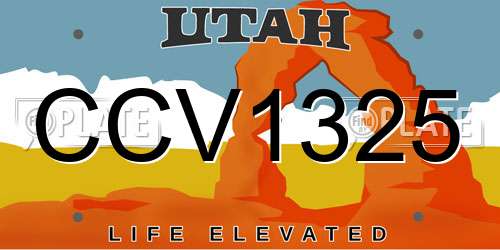CCV1325 Utah License Plate