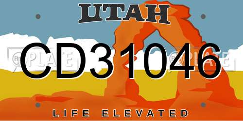 CD31046 Utah License Plate