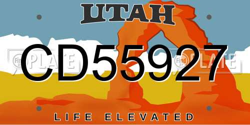 CD55927 Utah License Plate